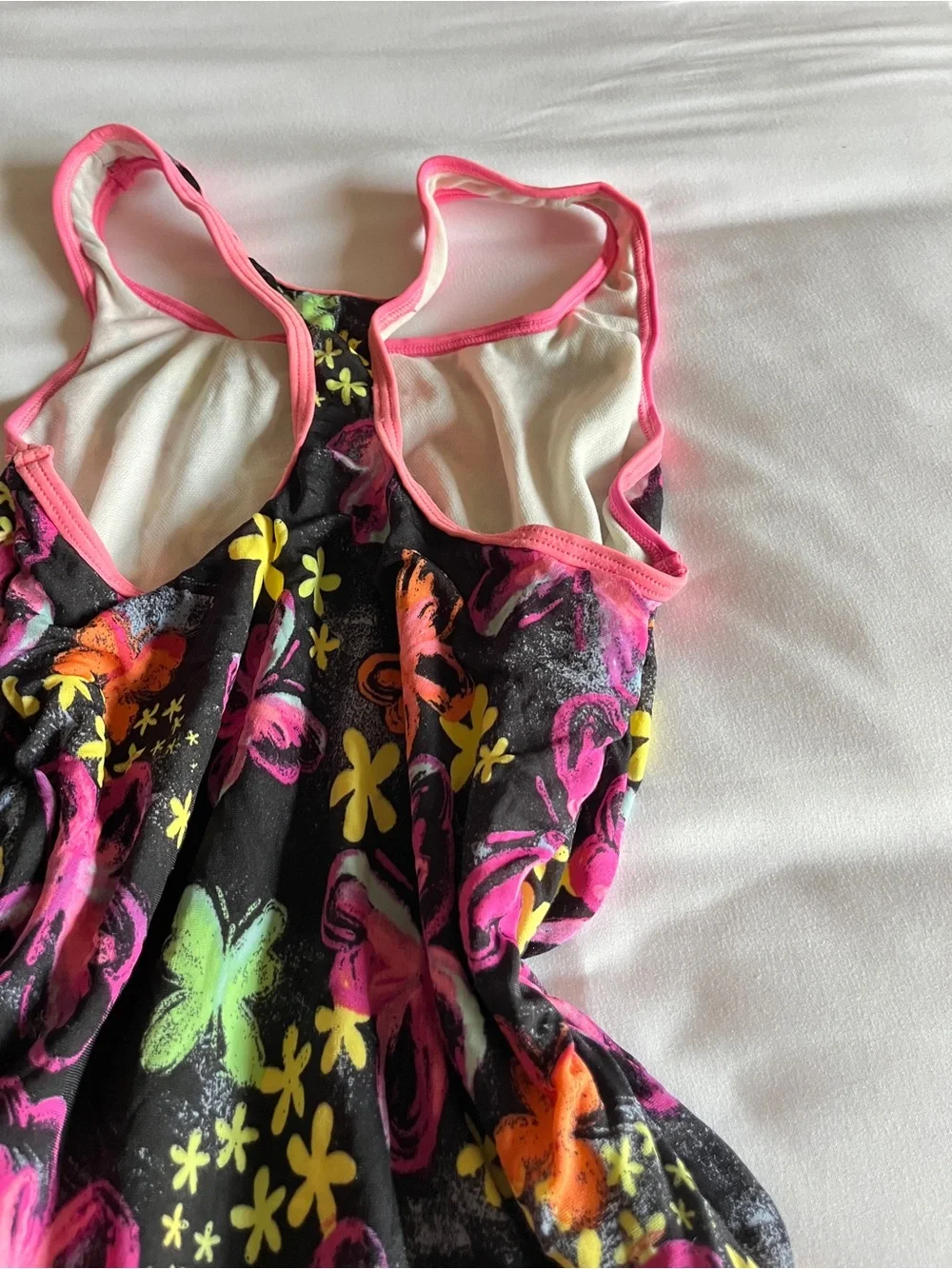 Speedo Girls Floral Butterfly Racerback One Piece Swimsuit Swimwear Size 14